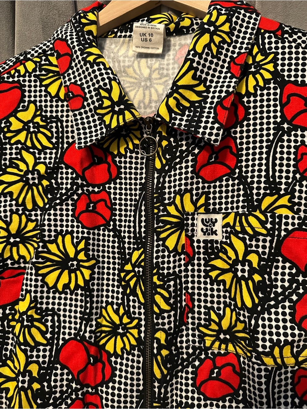 Lucy & Yak Ragan Short Sleeve Jumpsuit- Poppy Print size US 6 - Picture 5 of 9